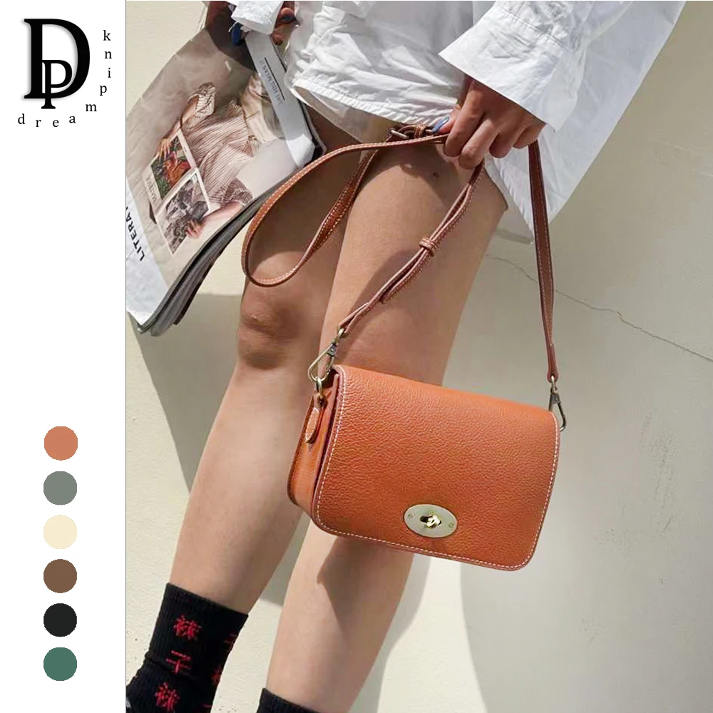 

Genuine Leather Female Messenger Bag Luxury Cowhide Flap Square Women Shoulder Bag Versatile Retro Daily Ladies Purse Handbags