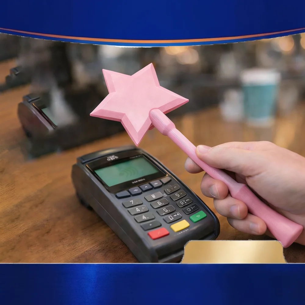3D Printed Wand Card Case Contactless Payment Accessory Creative Star Design Portable Wallet Ideal Gift For Graduation