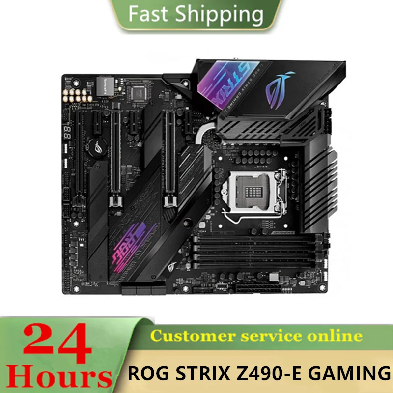 

100% original testing ROG STRIX Z490-E GAMING DDR4 128GB M.2 PCI-E 3.0 USB3.2 ATX for 10th generation CPU