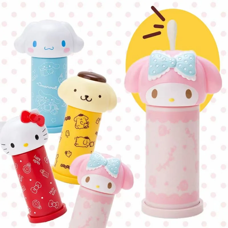 Sanrio Família Pudim Cão Pressionado Balde Palito, Cotonete, Melodia, Cão Caixa De Armazenamento, Bonito, Tamagotchi