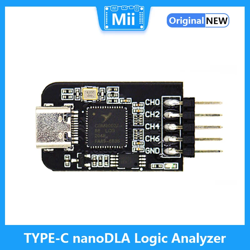 TYPE-C nanodla analisador lógico braço fpga ferramenta de depuração análise de protocolo 24mhz samplerate 8 canais open source sigrok pulseview