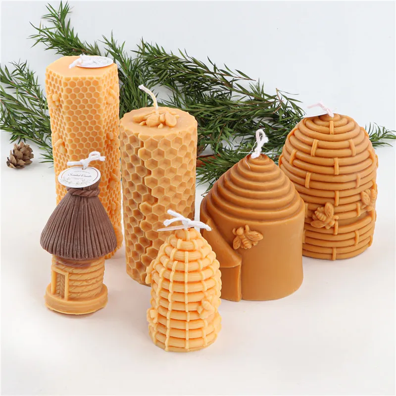 Multi Style Honeycomb Silicone Candle Mold Hive Soap Resin Plaster Mould Bee Nest Ice Chocolate Cake Making Set Home Decor Gifts