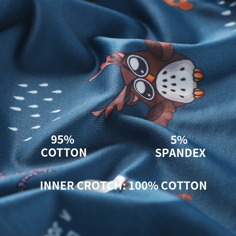 MiiOW 4 Uds Boxershorts con estampado Animal calzoncillos de algodón ropa interior Sexy para hombres Boxers pantalones cortos transpirables más Boxer bragas masculinas suaves