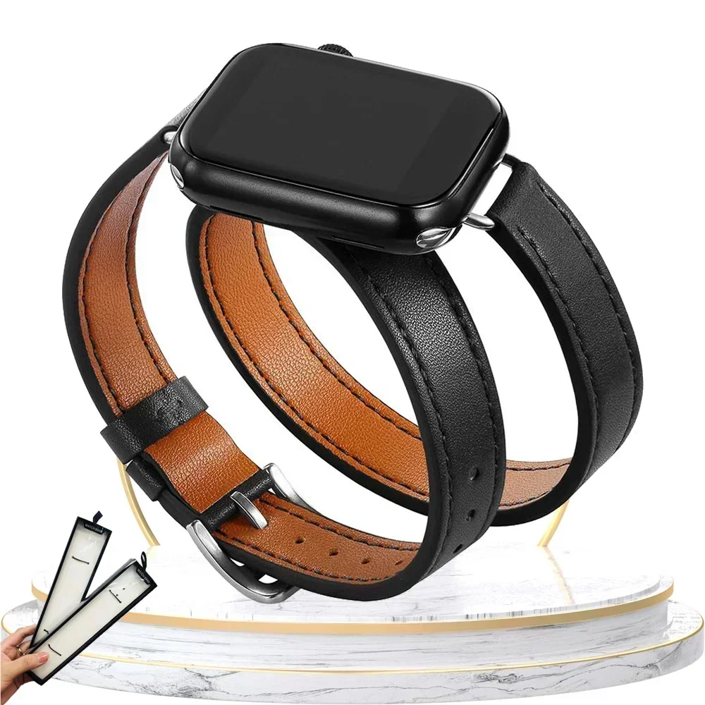 Hochwertiges Lederarmband für Apple Watch Damen 11/10/9/8/7/6/5/4/3/2/1 SE 38mm 40mm 41mm 42mm 44mm 45mm 46mm 49mm Armband