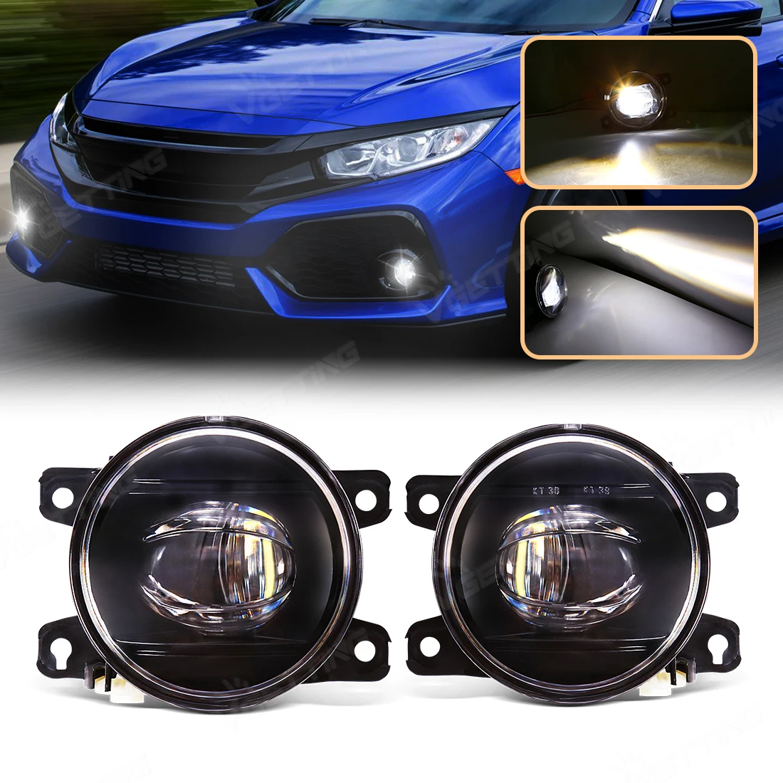 Do Honda Civic Hatchback Type R Fit Jazz CRV CR-V Accord City Insight Lampy przeciwmgielne LED 2017 2018 2019 2020 2021 2022 2023 2024 12V