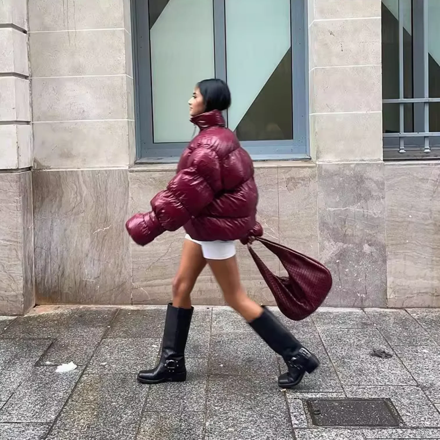 Faionable الخريف الشتاء جديد وصول المرأة مزدوجة سستة الخبز معطف القطن Jaet الوقوف طوق ZR Sle ألياف البوليستر