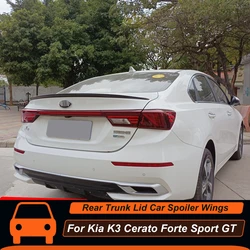 For Kia K3 Cerato Forte Sport GT 2019 2020 2021 Trunk Lid Ducktail Car Spoiler Wings ABS Black Carbon Color Accessories Parts