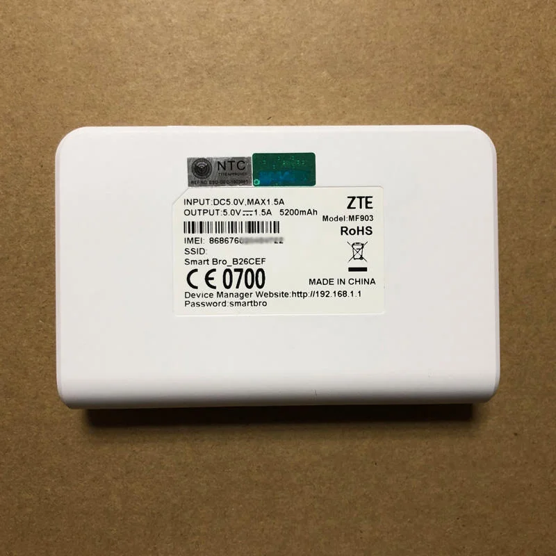 جهاز توجيه ZTE MF903 4G Mobile WiFi Pro غير مقفول بقدرة 5200 مللي أمبير في الساعة مع منفذ LAN يدعم نطاقات B28 4G B1/3/7/8/20/26/28