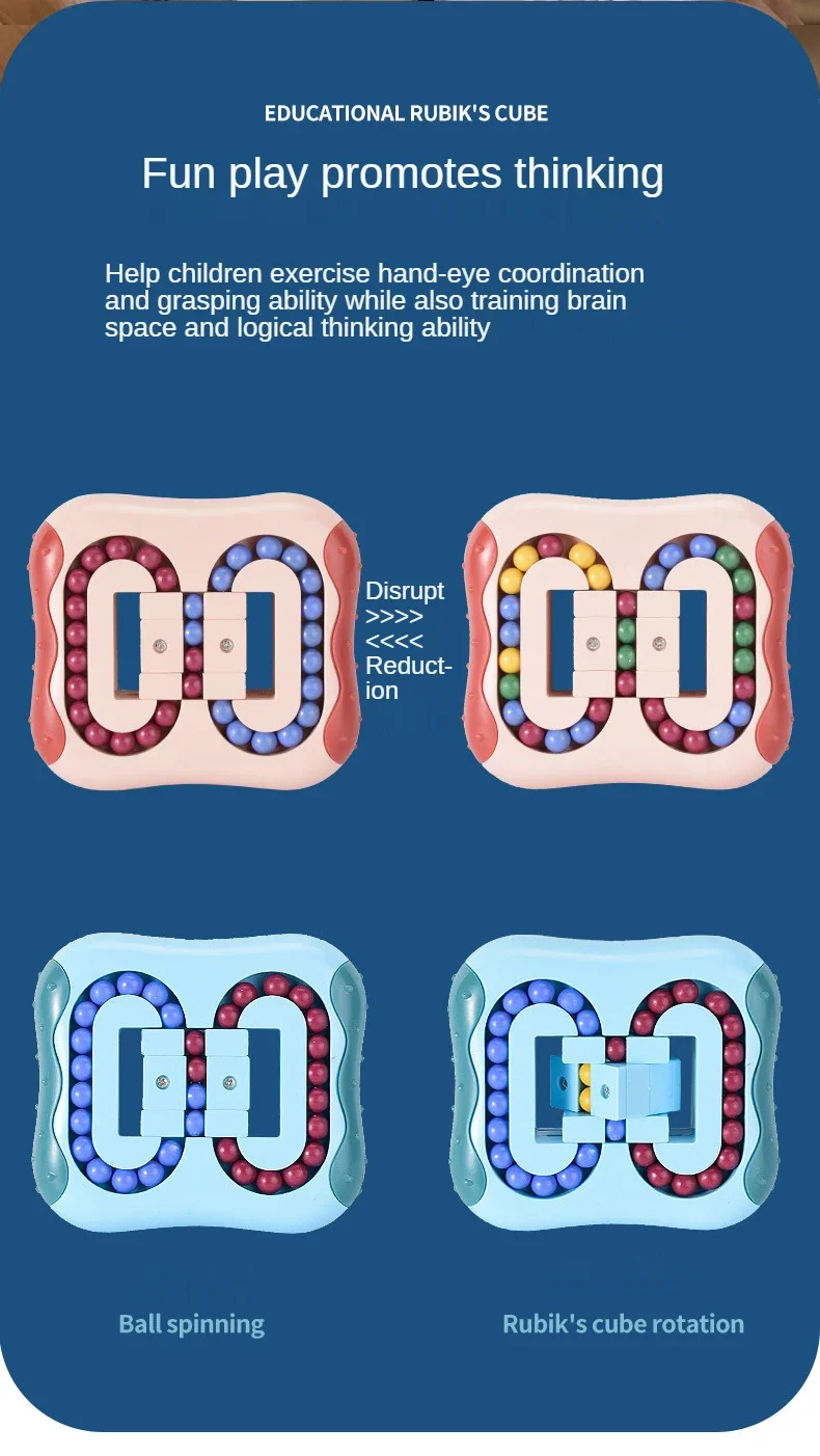 Вращающаяся волшебная игрушка-кубик для пальцев, Детский пазл, креативная интерактивная игра, рельефные игрушки 5Y +