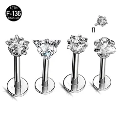 G23 Ttianium Labret Lip ear studs Piercing Triangle Zircon PIERC  Ear Cartilage Tragus Helix Earring Sexy Body Piercing Jewelry