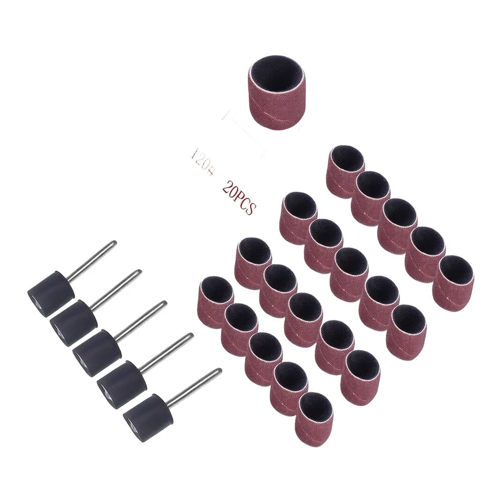 25Pcs Sanding Drum for Polishing Compatible with Metal Amber and Wood Sculptures Rotary Grinding Head 40320 12inch