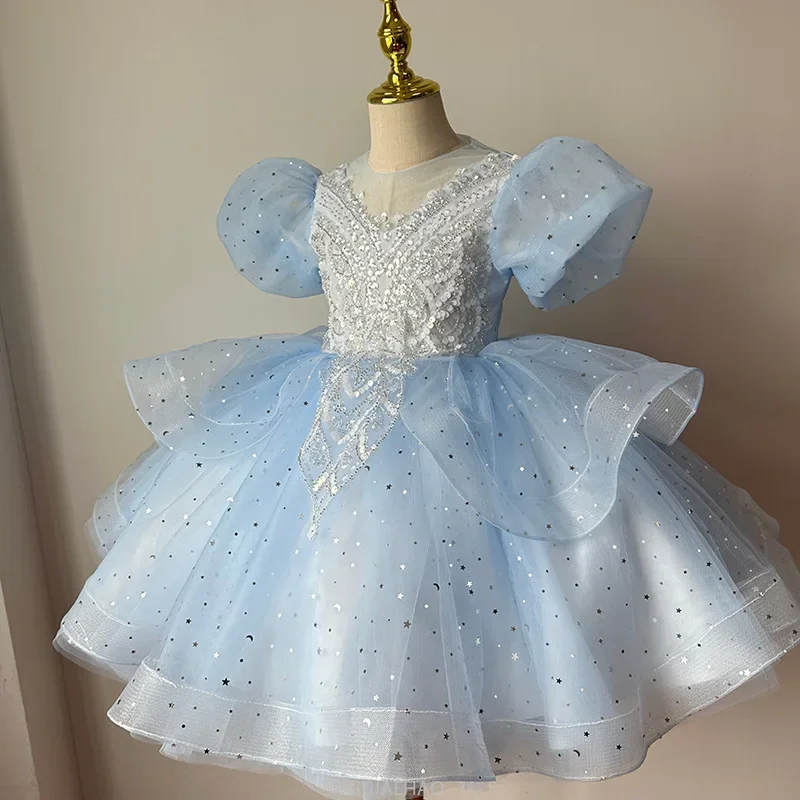 

Teen Girls Clothes Birthday Party Dress Princess Elegant Clothes Gown Kids Pageant Host Outfit Flower Girl Performance Formal