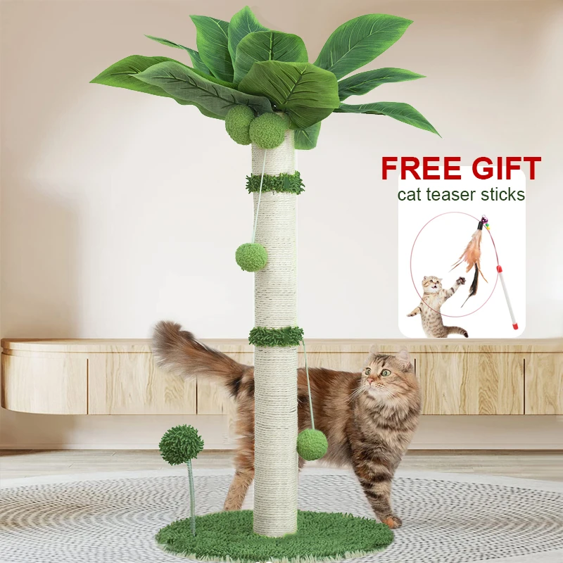 

Cat Scratching Post 33 inch Tall Scratching Post for Cats Large Cat Scratching Post w/ Sisal Rope Cat Scratcher for Indoor Cats