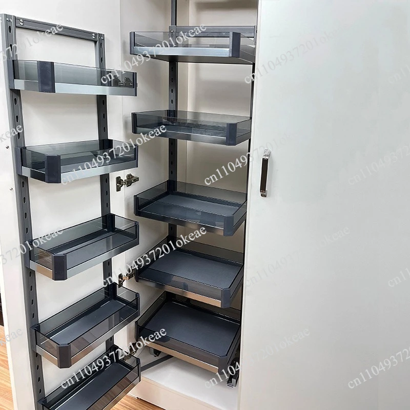 Kitchen Cabinet High Cabinet Pull Basket High Deep Seasoning Basket Snack Cabinet Damping Linkage Pull Basket