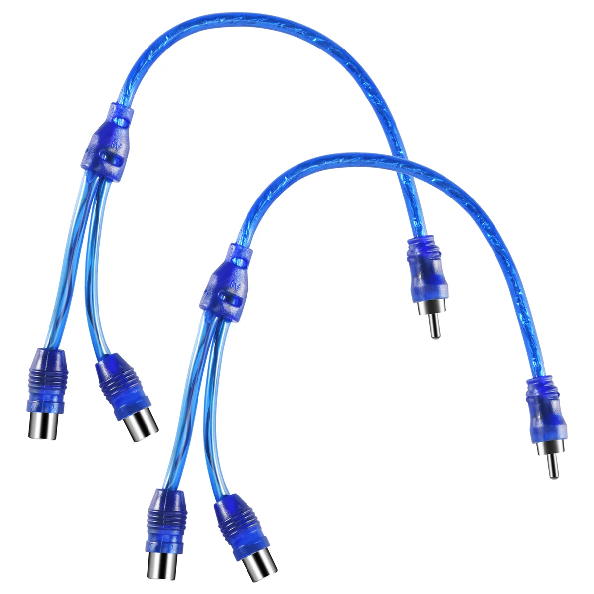 ABSQ-2x Cavo adattatore cavo sdoppiatore RCA Phono Y 1 connettore per auto maschio a 2 femmine 30 cm