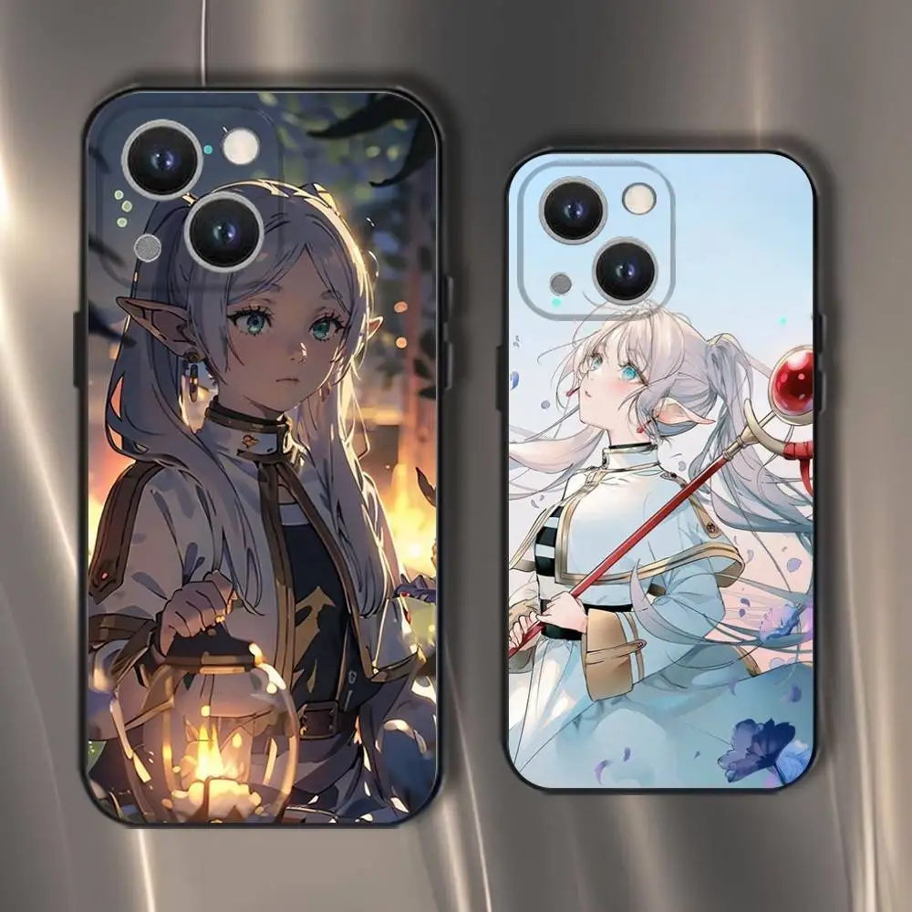 

S-Sousou No F-Frieren Phone Case For iPhone 16,15,14,13,12,11,Pro,XS,Max,XR,Plus,E,SE4,Mini Black Soft Cover