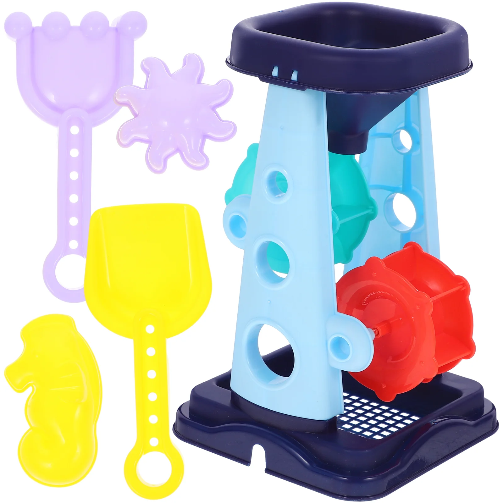 

5 Pcs Parent-child Interactive Toys Rake Beach Sand Pearlescent Star Playing Bucket Hourglass