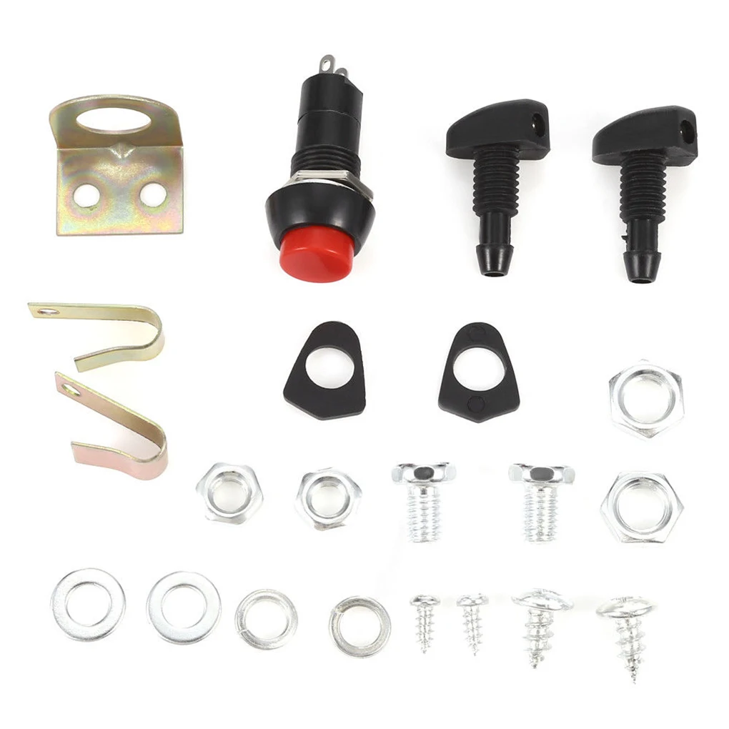 Car Windshield Glass Wiper Systems Universal Washer Tank Water Pump Bottle Reservoir Installation Kit