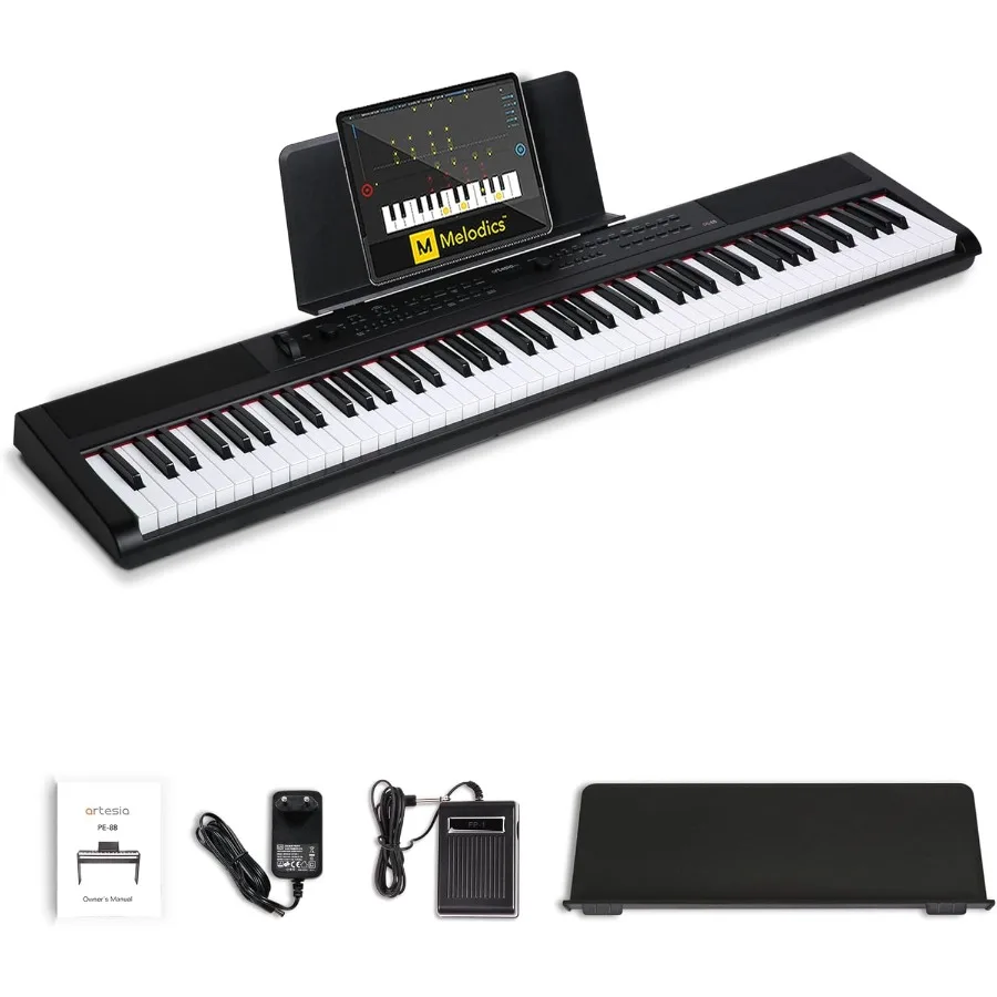 

PE88 Arranger Keyboard Piano with Full Size Velocity Sensitive Keys 88 Key SemiWeighted Keyboard Workstation for Professional M