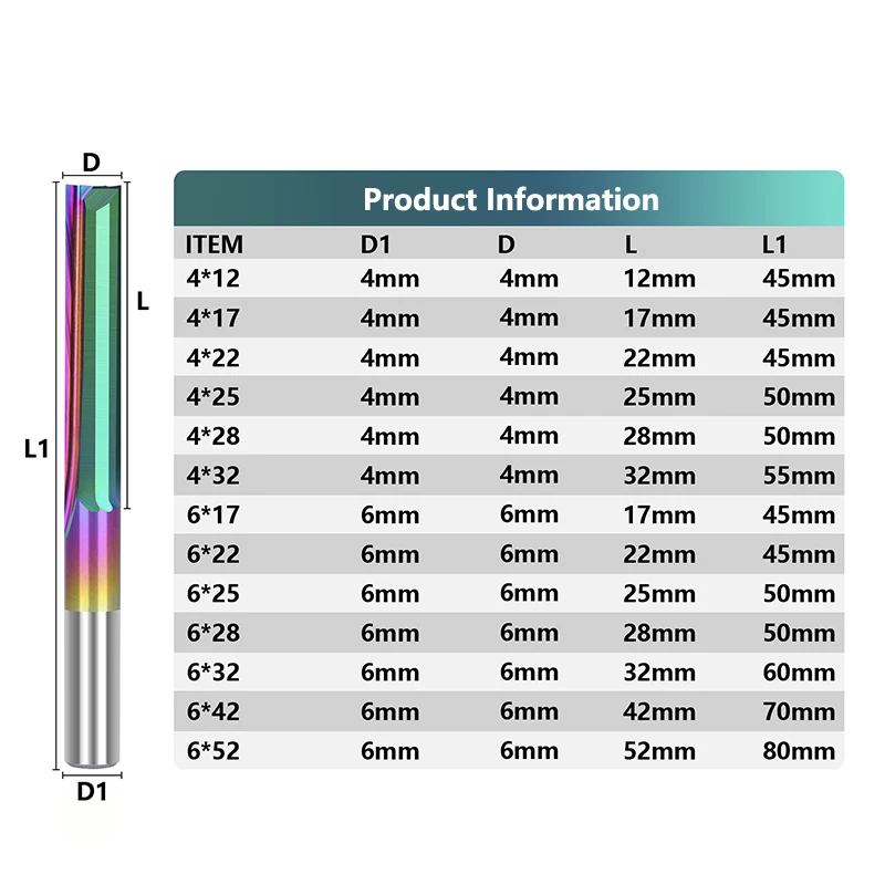 XLilMilling-Fraise en bout droite à 2 cannelures, mèche de routeur CNC revêtue, bois NW PVC, mise à niveau, 3.175mm, 4mm, 6mm, 8mm, 10mm, 12mm