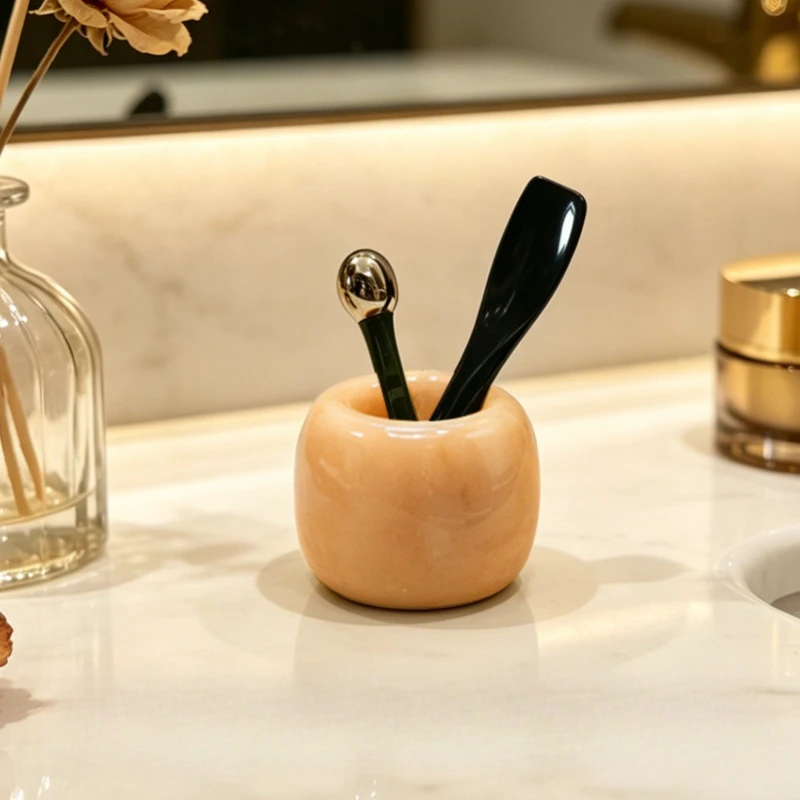 Mini Marble Toothbrush Holder Customized Bathroom Countertop Small Storage Easy Cleaning Household Toothbrush Storage Holder