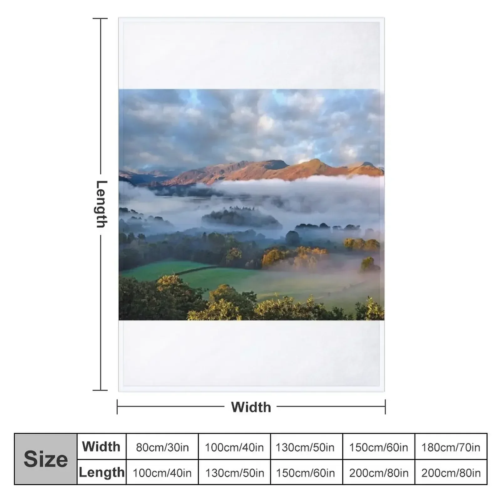 Mists on Derwentwater and Catbells in the English Lake District Throw Blanket Baby for winter Blankets