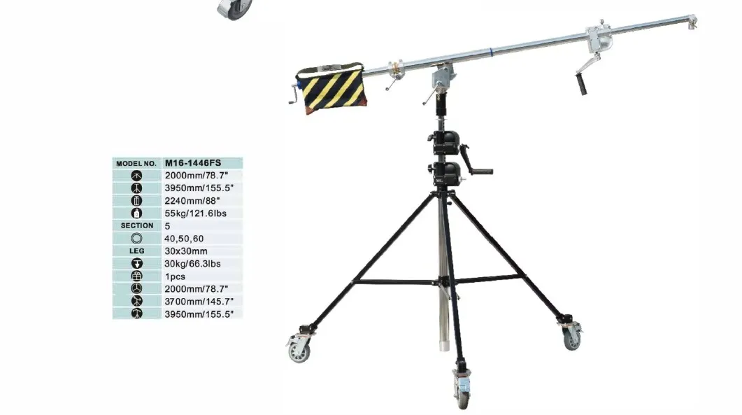 AM16-1446FS Heavy Duty Light Stand Arm Boom Load 30KG Sandbag Tripod For Film TV Broadcasting Studio Video Photography