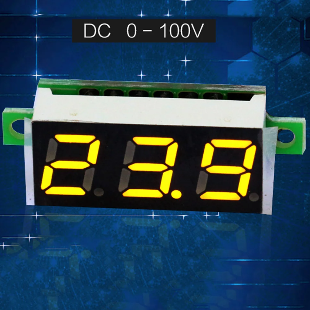 DC 0V-100V 0.28 Inch Digital Voltmeter Voltage Meter Volt Detector Monitor Tester Panel Car Blue