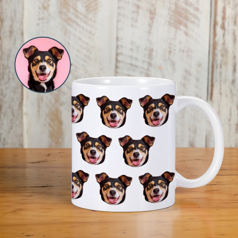 Personalized Pet Dog Face Mug Custom Dog Cat Name Photo Cup Tea Coffee Milk Mugs 325ML 11oz Creative DIY Present Cute Gift