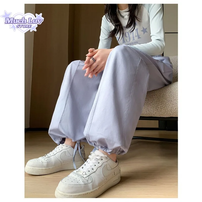 Sports Style Loose Floor Length Casual Pants Men and Women Summer Fashion Trend Casual and Comfortable Pure Cotton Couple Pants