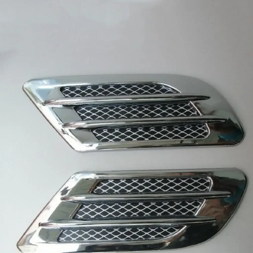 2Pcs Shark Fin Side Air Inlet Fake Vent ABS Plastic Car Exterior Decor Fender Hole Cover Aerodynamic Durable Custom Accessories