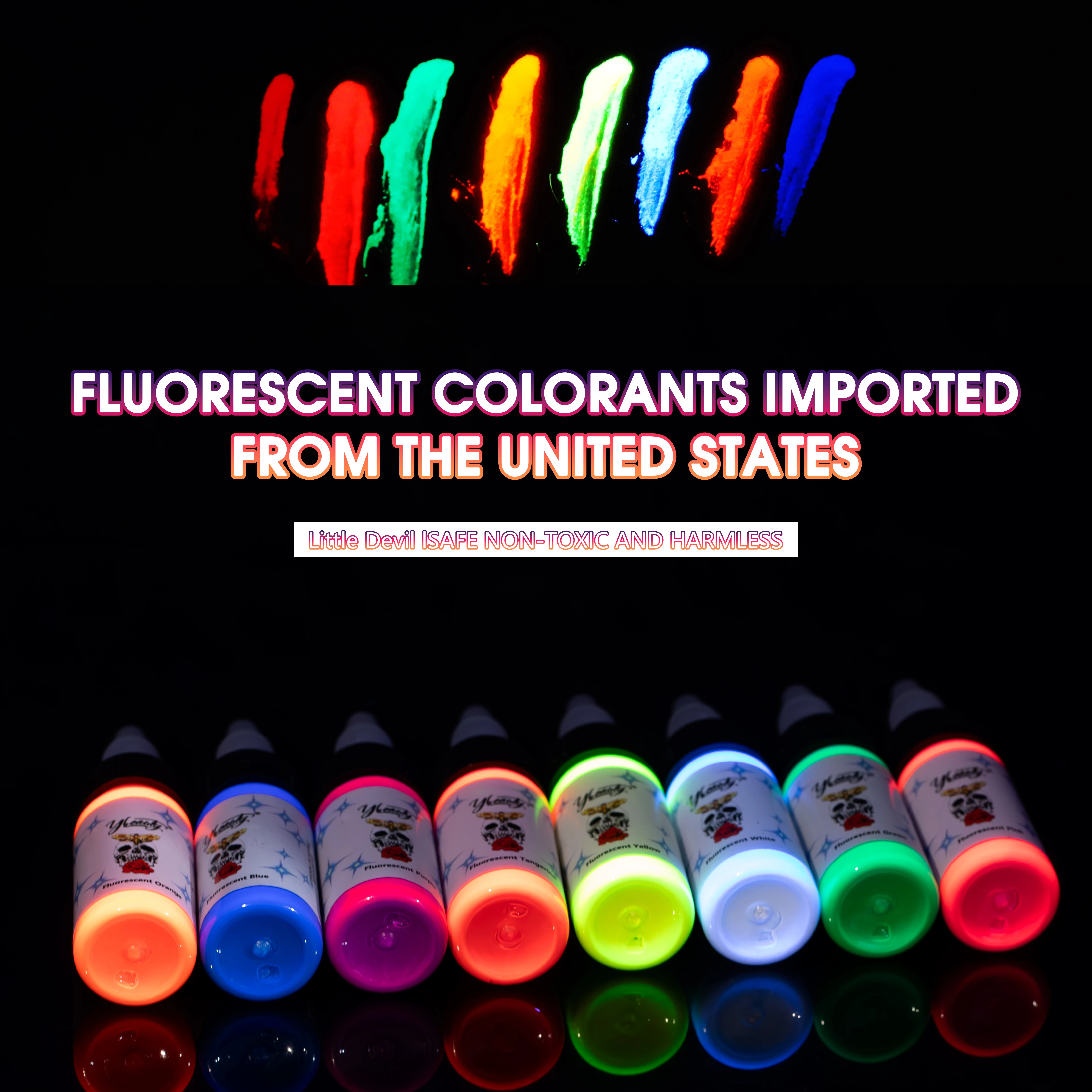 15ML Tattoo Ink Pigment fluorescent ink Body Art Tattoo Kits Professional Beauty Paints Makeup Tattoo Supplies Semi-permanent