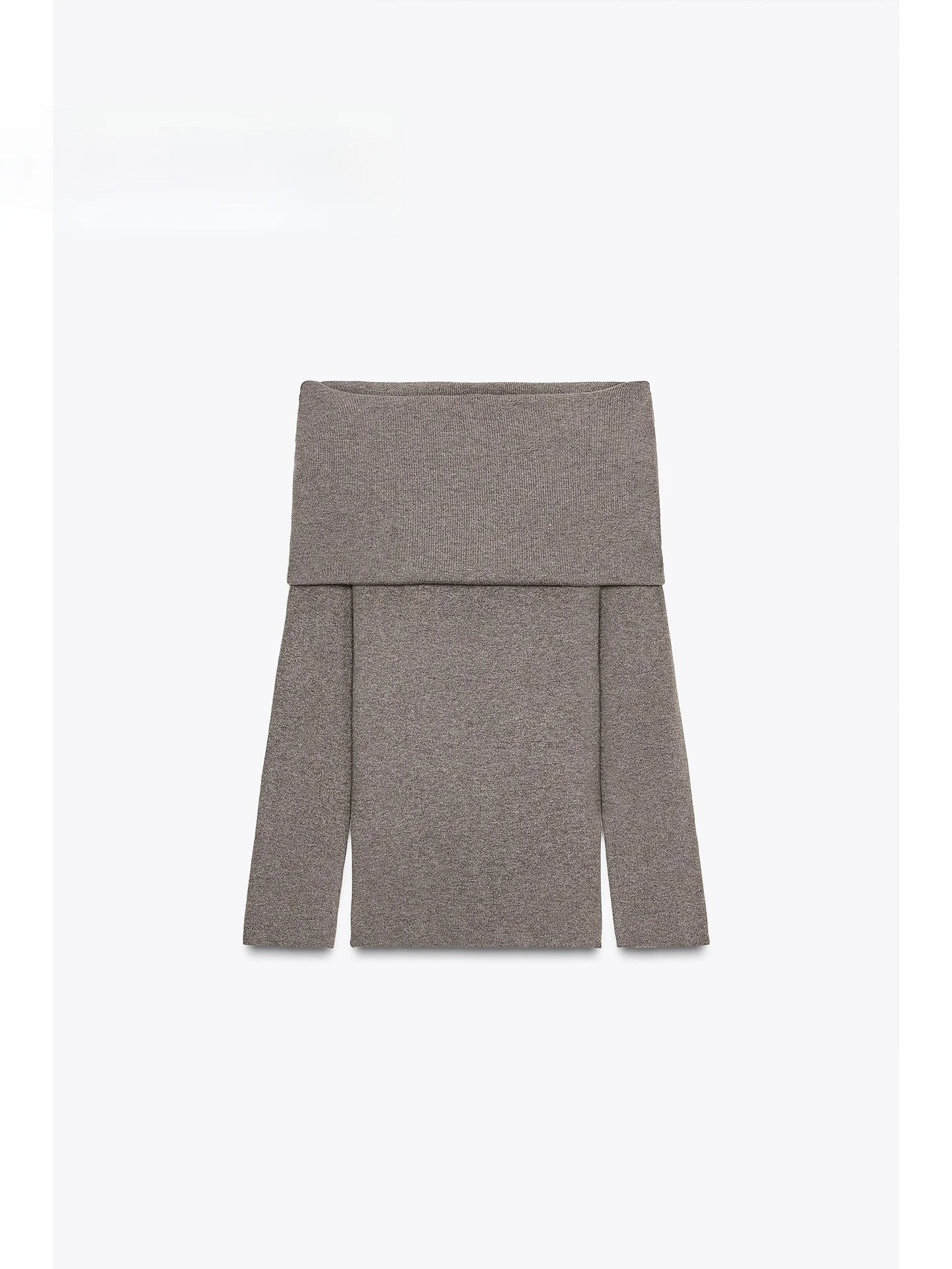 Winter 2025, süßes, schmal geschnittenes One-Shoulder-Strick-Röhrenoberteil für Damen, Faion Casual Sle Long Sve, Mädchenoberteil mit gefaltetem Saum