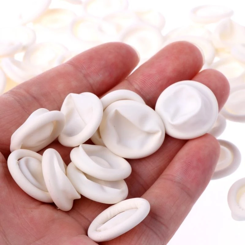 100pcs Disposable Fingerfinger Protector Finger Cover Cradles Rubber Gloves