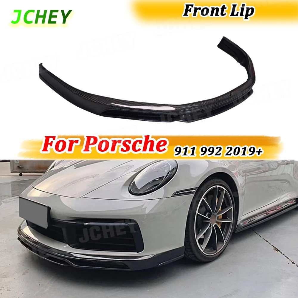 

JCHEY Carbon Fiber for Porsche 911 992 2019+ Front Bumper Lip Chin Spoiler Rear Bumper Lip Diffuser Body Kits FRP
