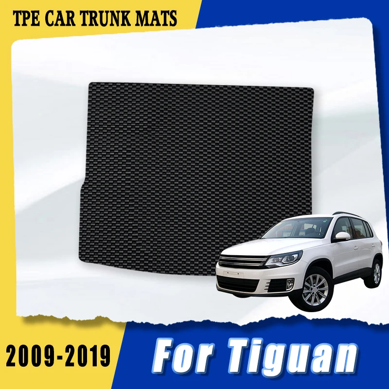 

Коврик для багажника автомобиля из TPE для Volkswagen VW Tiguan 2009-2019, резиновые коврики, прочные, износостойкие, пылезащитные, с индивидуальной подгонкой, защитный вкладыш