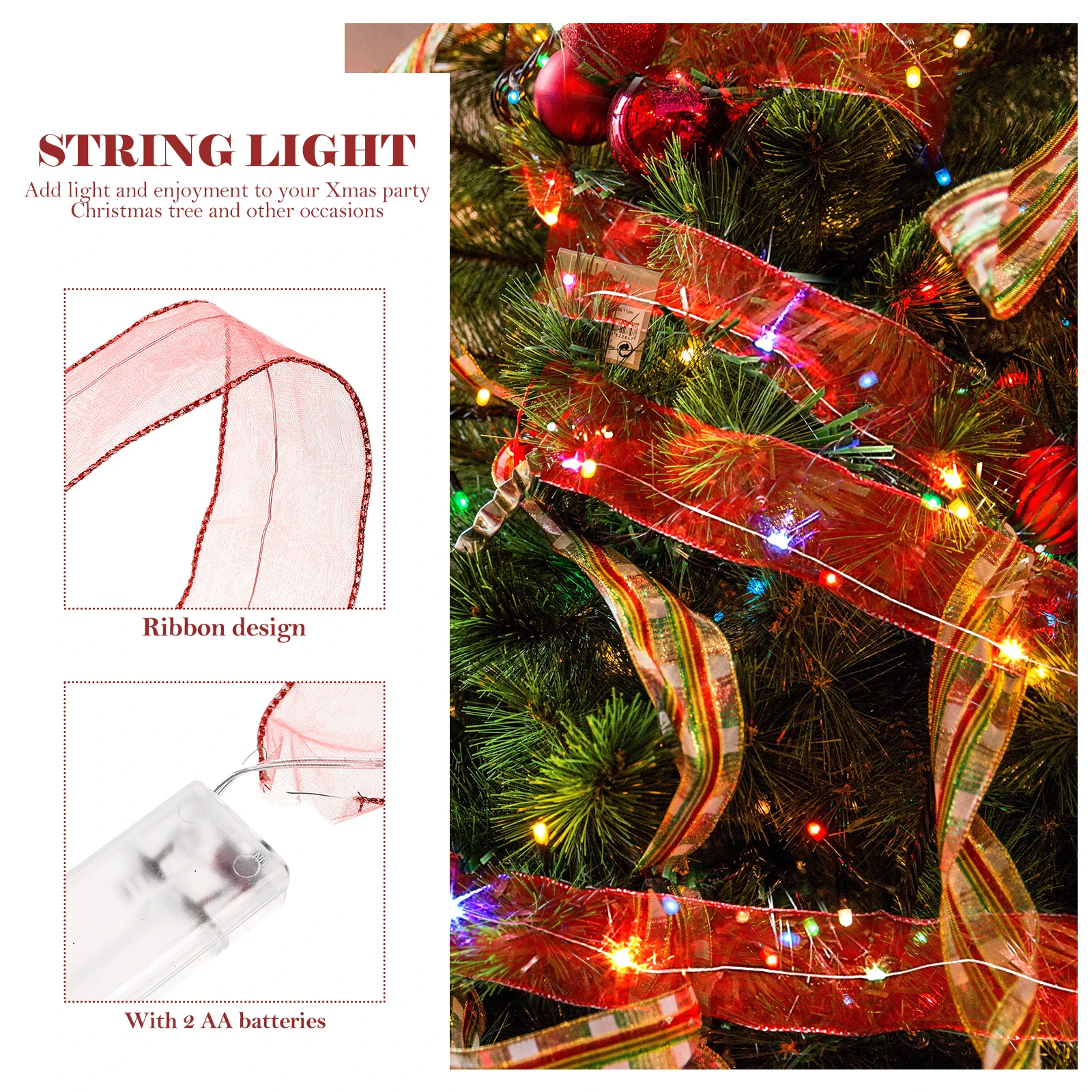 

Double Layer Ribbon String Light Led Decorative Night Lamp For Christmas Party Outdoor Indoor Festival Wedding Event