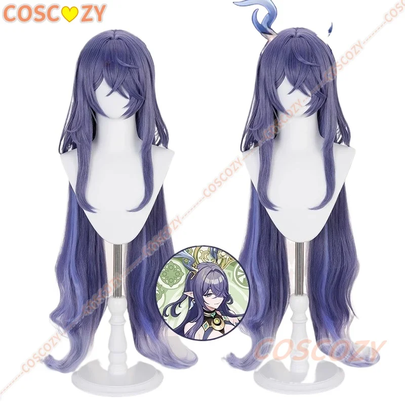 Jeu Genshin Impact Lauma Cosplay perruque longue bleu-gris résistant à la chaleur synthèse cheveux Halloween carnaval fête pour femmes hommes accessoires