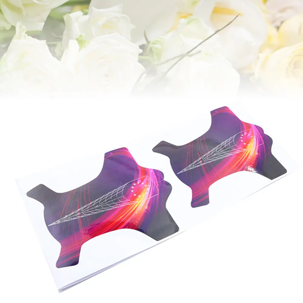 100Pcs High Quality Pointed Nail Forms Full Range Self-Adhesive Extension Stickers Professional Salon Nail Art Accessories Guide