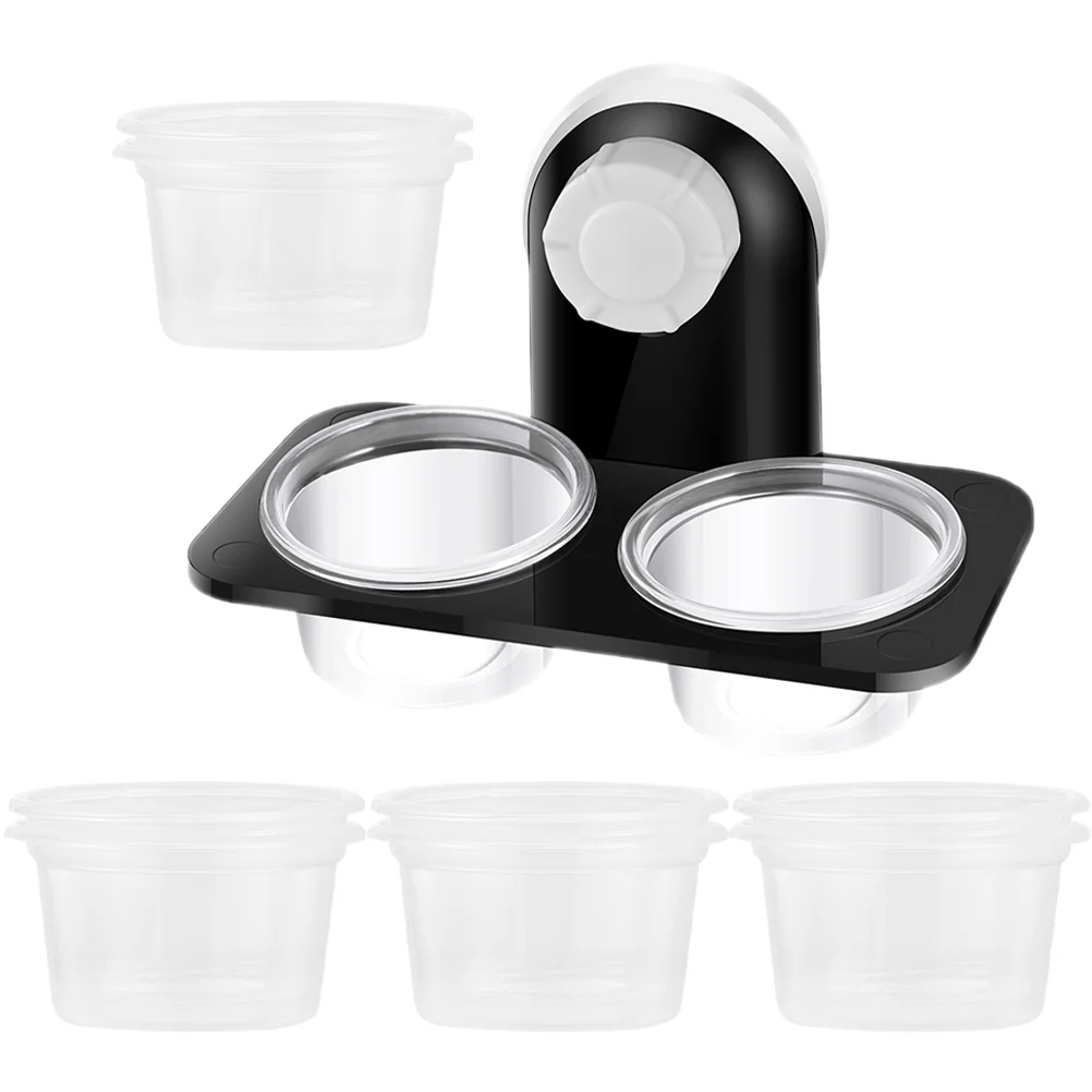 

Reptile Water Bowl Suction Cups Feeders Food Plate Abs Pet Bowls Transparent Dispenser