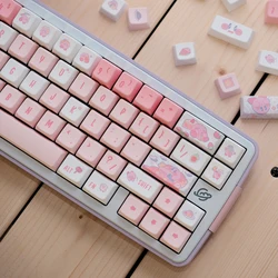 KPREPUBLIC Cute Elf Keycap Dye Subbed Pink Keycap Set thick PBT MDA Profile for keyboard 87 tkl 104 ansi xd64 bm60 BM87 BM65