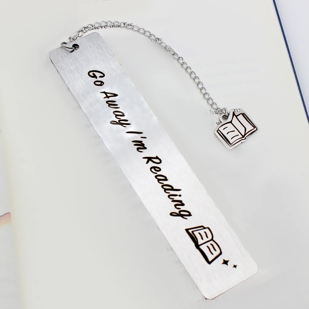 Stainless Steel Bookmark Go I'm Reading Portable Versatile Funny Metal Bookmarks Reading Companion Gift