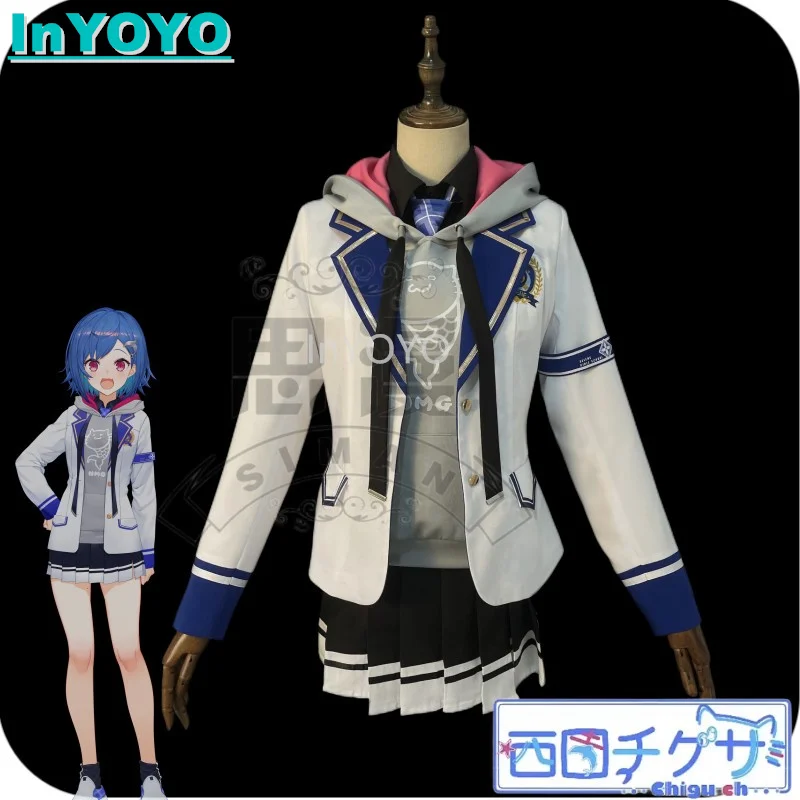 InYOYO Vtuber Nijisanji Nishizono Chigusa Cosplay Costume Dress Uniform Role Play Halloween Outfit Women Men S-3XL New