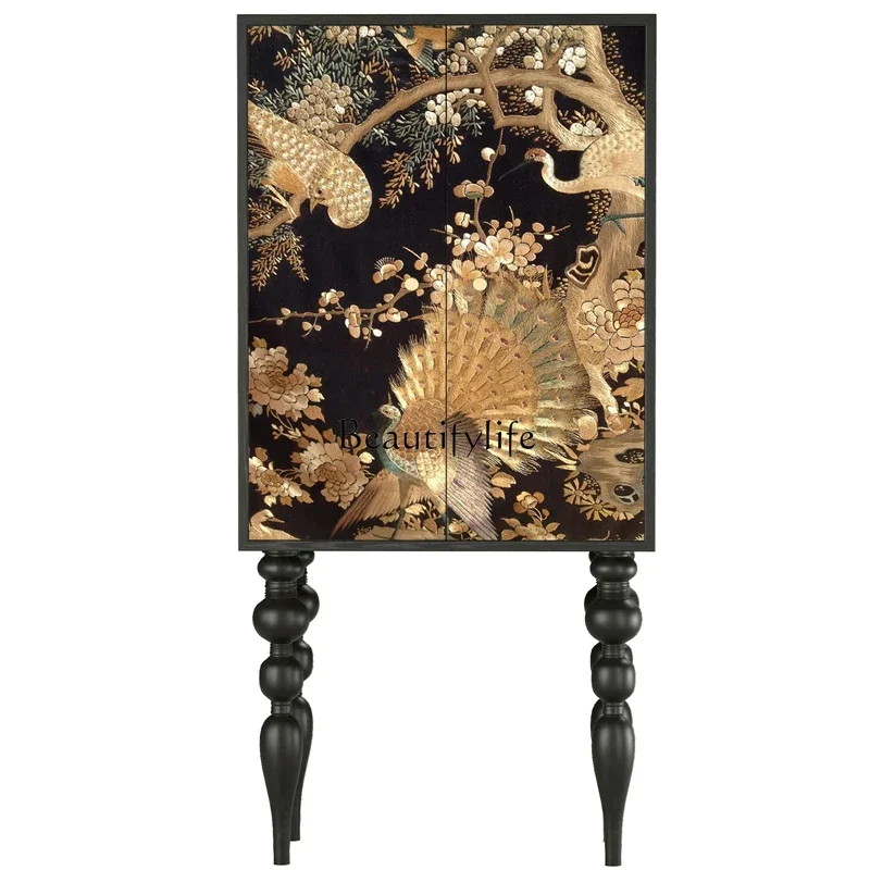 

LJYFrench retro home entrance storage cabinet living room corridor home