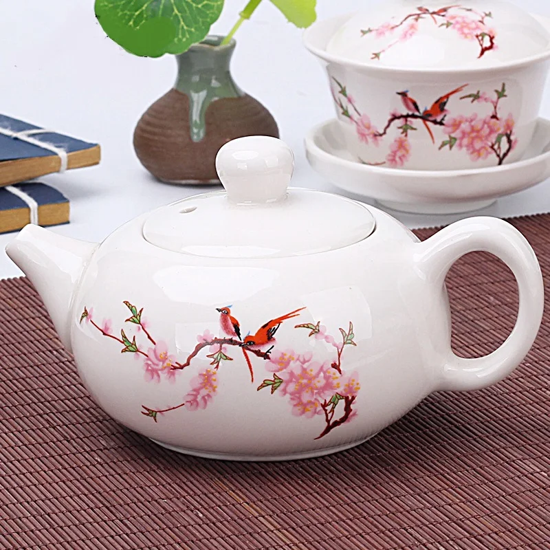 180ml Hand-painted Teapot Ceramic Filter Tea Art Pot White Porcelain Upper Sleeve Tea Set Hand-made Tea Pot Pottery Drinkware