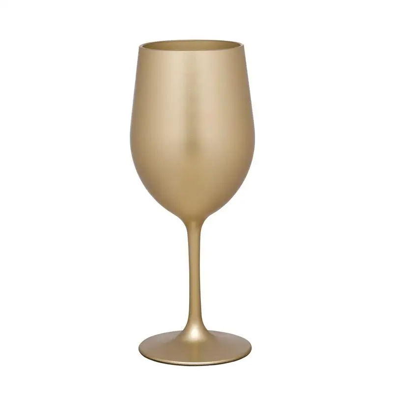 

Set of 4 Metallic Gold Plastic Wine Glasses, 12oz Unbreakable Acrylic Wine Cups, BPA Free Red & White Wine Tumblers