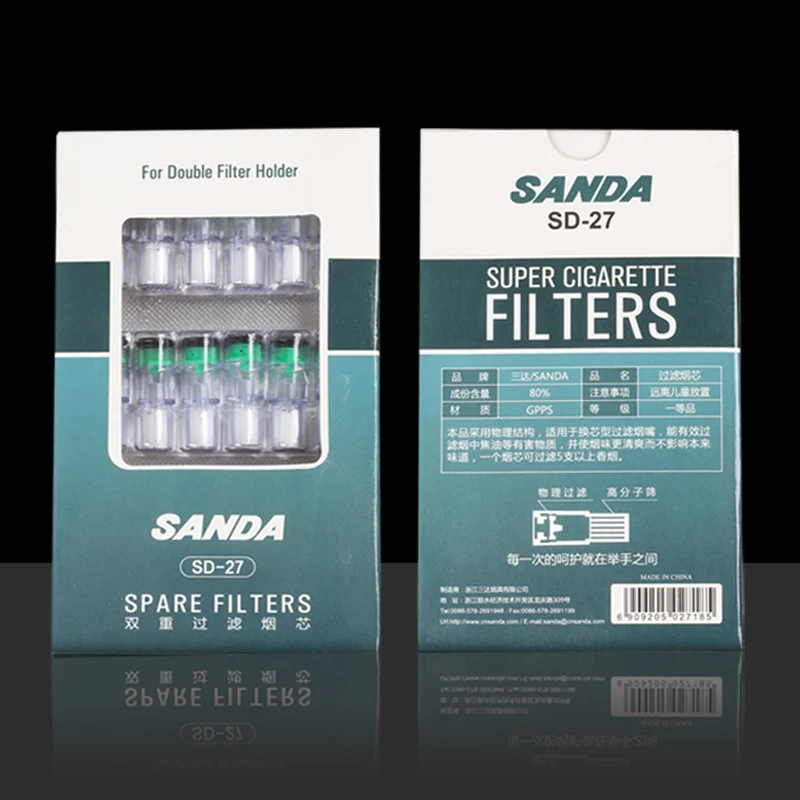 New Sanda  cigarette filters Cigarette Holder smoke core Smoking Accessories SD-27 216filters/lot