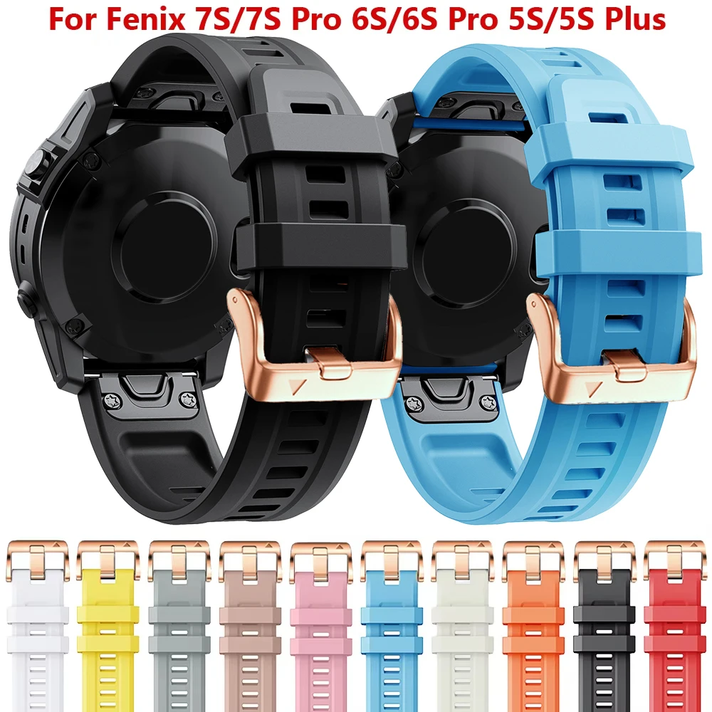 20mm Silicone Strap Bracelet For Garmin Fenix 7S 6S Pro 5S Plus Smart Watch Wristband Instinct 2S Mk2S Quickfit Band Accessories