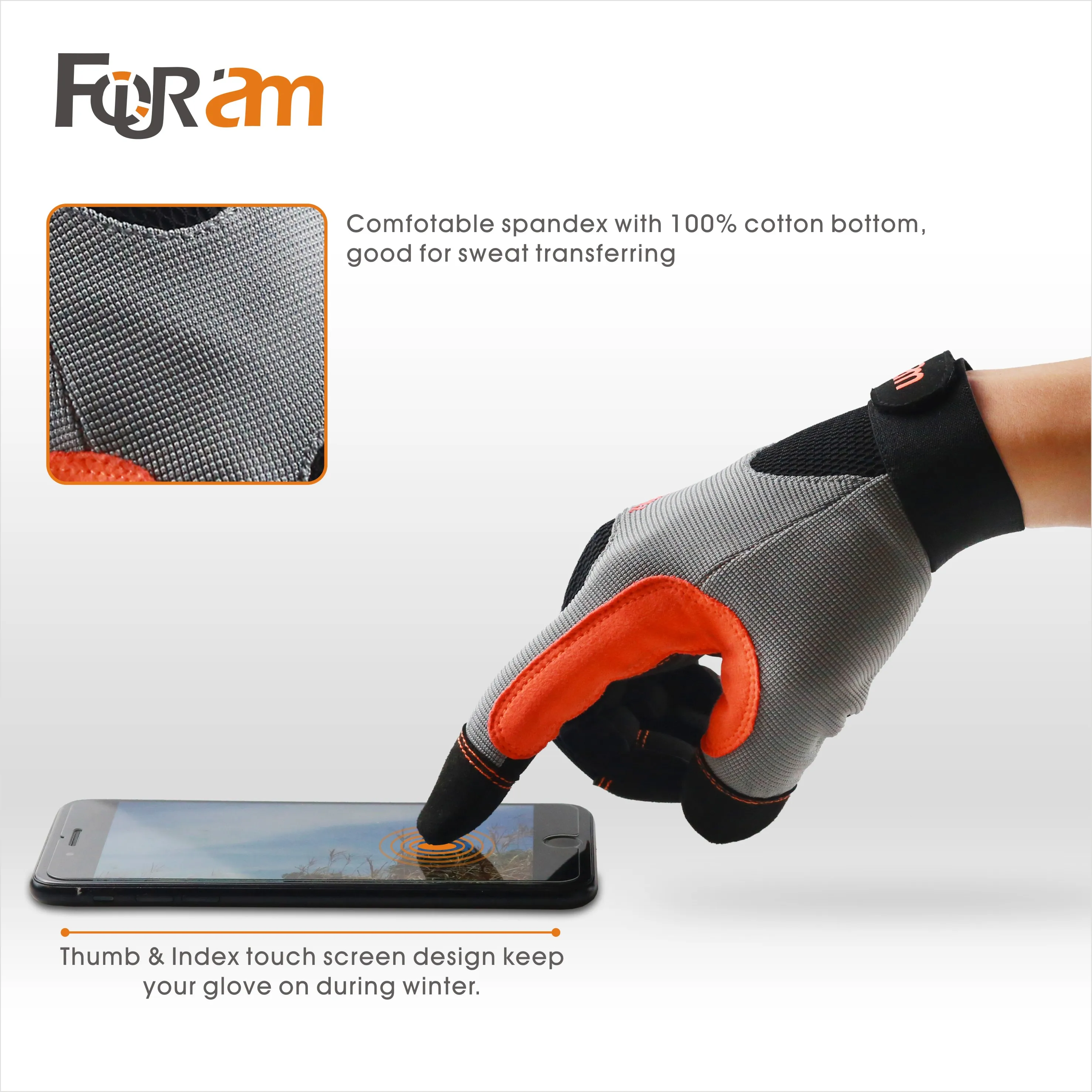 High Dexterity Work Gloves for Men -Touch Screen Compatible with Excellent Grip Mechanical Gloves for Multipurpose Utility