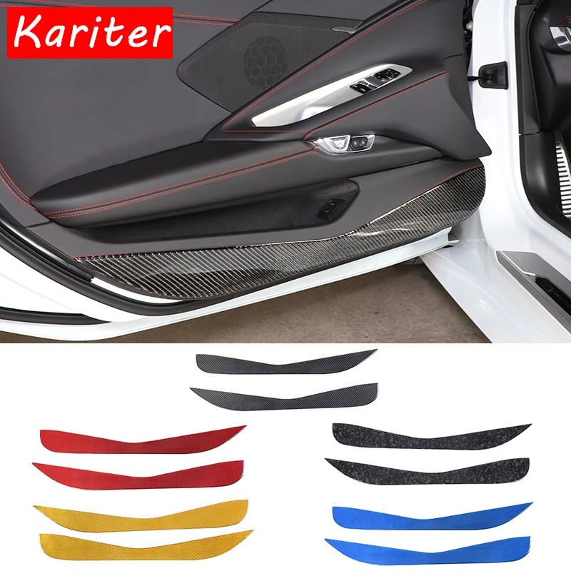 

2Pcs Soft Carbon Fiber Car Door Protection Anti-kick Protection Panel Cover Trim For Chevrolet Corvette C8 Z06 Z51 2020-2023